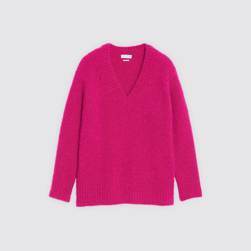 [SANDRO] 산드로 푸지아 핑크 브이넥 스웨터 (Arolina)