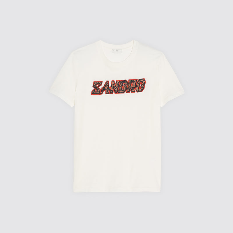 [SANDRO] 산드로 레오파트 로고 티셔츠 (Gor)